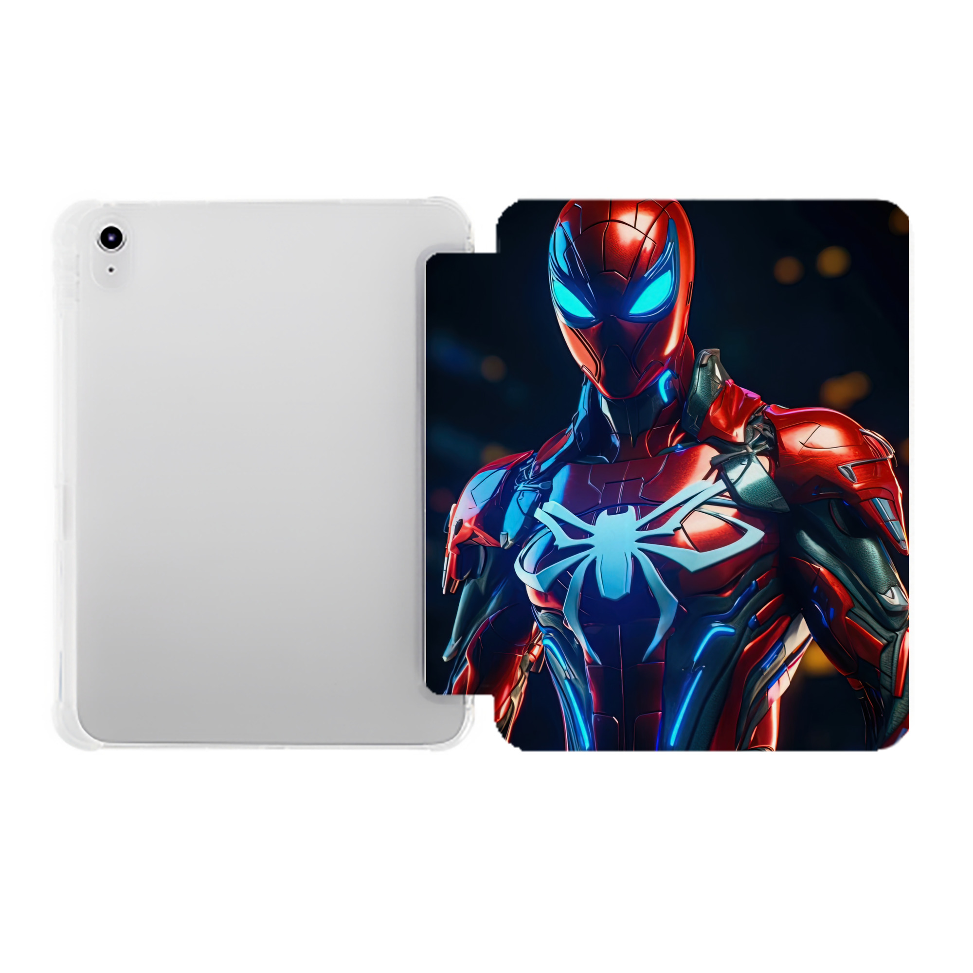 （画像用） Spider Man スパイダーマン IPad ケース ペン収納付き 三つ折りスタンド PUレザー×シリコン 対応機種9.5/10.5/10.9インチ